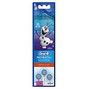 oral-b pro-health jr. disney frozen kids electric toothbrush replacement brush heads refill, 3 count