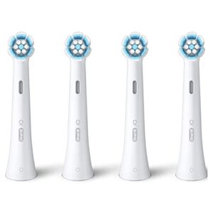 Oral-B iO Gentle Care Electric Toothbrush Head, Twisted & Angled Bristles for Deeper Plaque Removal, Pack of 4, Suitable for Mailbox, White