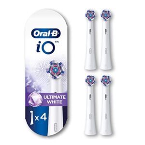 io series ultimate white replacement brush head for oral-b io series electric toothbrushes, white, 4 count