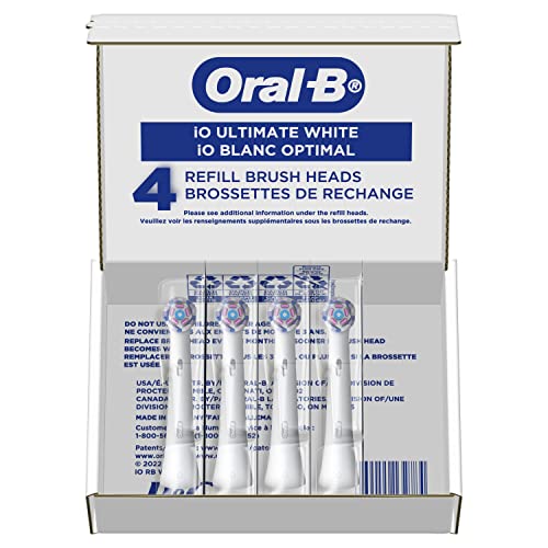 iO Series Ultimate White Replacement Brush Head for Oral-B iO Series Electric Toothbrushes, White, 4 Count