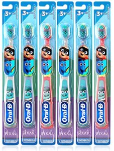 oral-b kids manual toothbrush, monsters characters, for children and toddlers 3+, extra soft bristles – pack of 6 (characters vary)