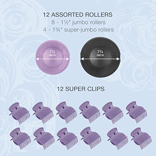 Conair Jumbo and Super Jumbo Ceramic Hot Rollers, Bonus Super Clips Included (Amazon Exclusive)