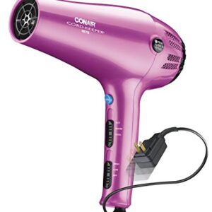 Conair Hair Dryer with Retractable Cord, 1875W Cord-Keeper Blow Dryer