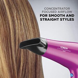 Conair Hair Dryer with Retractable Cord, 1875W Cord-Keeper Blow Dryer