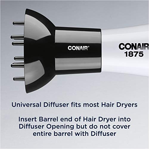 Conair Volumizing Universal Hair Diffuser, Adjustable Hair Dryer Attachment for Frizz-Free Curls to Fit Hair Dryer Nozzles from 1.75” to 2.3”