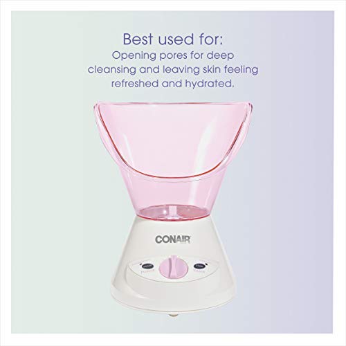 True Glow by Conair Gentle Mist Moisturizing Facial Steamer with Cleansing Brush