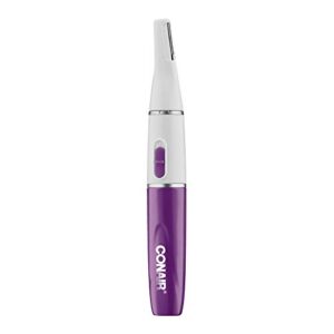 conair hair trimmer for women, cordless lithium-powered trimmer for full face or body trimming, purple