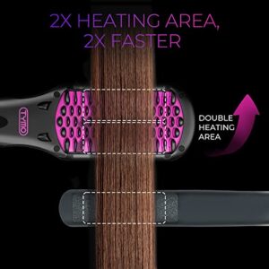 TYMO lonic Hair Straightener Brush | Enhanced Straightening Brush with 16 Temps | Anti Frizz Hot Brush to Smooth Hair | Anti-Scald Safety Design & Easy to Use for Women | Dual Voltage for Travel