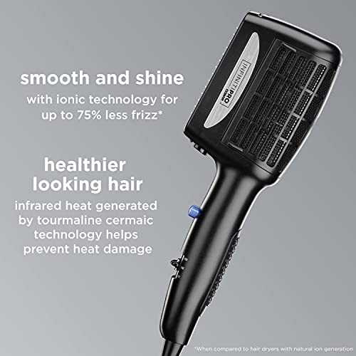 INFINITIPRO BY CONAIR 3-in-1 Styling Hair Dryer, 1875W Hair Dryer with Ceramic Technology and 3 Attachments