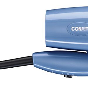 Conair Travel Hair Dryer with Dual Voltage, 1600W Compact Hair Dryer with Folding Handle, Travel Blow Dryer