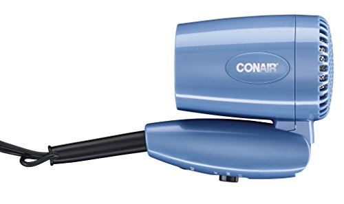 Conair Travel Hair Dryer with Dual Voltage, 1600W Compact Hair Dryer with Folding Handle, Travel Blow Dryer