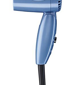 Conair Travel Hair Dryer with Dual Voltage, 1600W Compact Hair Dryer with Folding Handle, Travel Blow Dryer