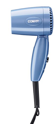 Conair Travel Hair Dryer with Dual Voltage, 1600W Compact Hair Dryer with Folding Handle, Travel Blow Dryer