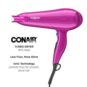 Conair 1875 Watt Turbo Hair Dryer, Pink