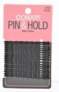 conair styling essentials firm hold bobby pins 18 ea, black, pack of 1