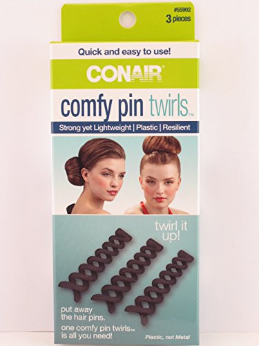 Conair Comfy Plastic Pin Twirls - 3 Piece Kit