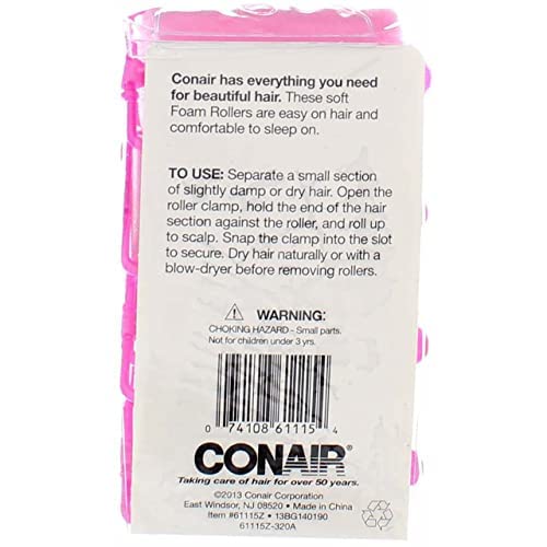 Conair Styling Essentials Foam Rollers Extra Large 61115n