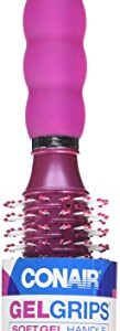 Conair Hair Brush with Nylon Bristle, Gel Grips, Round, Medium (Colors may vary)