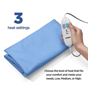 Conair Comfort Moist/Dry Heating Pad for Back Pain Relief, Heating Pad for Neck and Shoulder, Menstrual Heating Pad for Cramps, King Size 11.5 inch x 20 inch w/ Auto Off