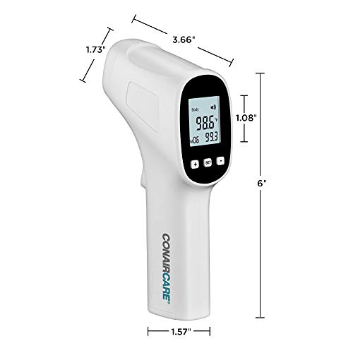 Conair Digital Thermometer for Adults and Kids, Forehead Thermometer, No Contact Infared Thermomter with Fever Alert and Memory Function