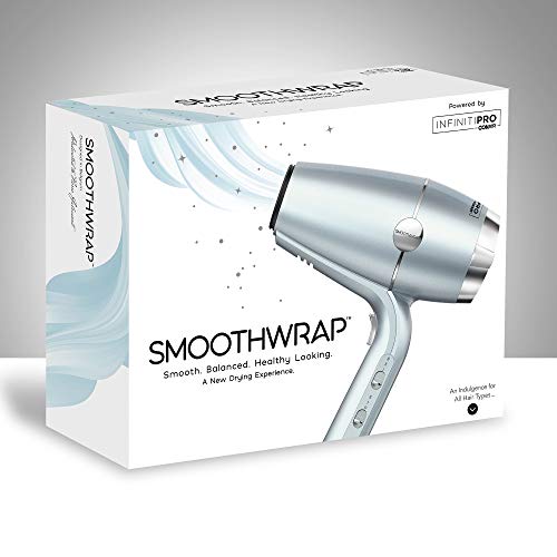 INFINITIPRO BY CONAIR SmoothWrap Hair Dryer, 1875W Hair Dryer with Diffuser, Blow Dryer for Less Frizz, More Volume and Body, with Advanced Plasma Technology and Ceramic Technology