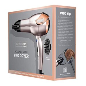 INFINITIPRO BY CONAIR 1875 Watt Lightweight AC Motor Styling Tool/Hair Dryer; Rose Gold