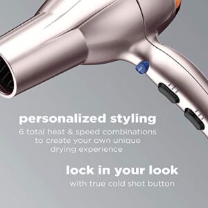 INFINITIPRO BY CONAIR 1875 Watt Lightweight AC Motor Styling Tool/Hair Dryer; Rose Gold