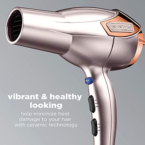 INFINITIPRO BY CONAIR 1875 Watt Lightweight AC Motor Styling Tool/Hair Dryer; Rose Gold