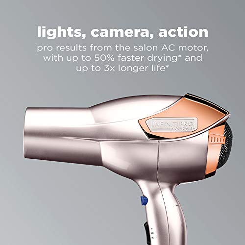 INFINITIPRO BY CONAIR 1875 Watt Lightweight AC Motor Styling Tool/Hair Dryer; Rose Gold