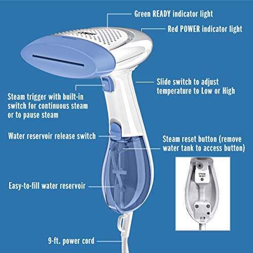 Conair Handheld Garment Steamer for Clothes, ExtremeSteam 1200W, Portable Handheld Design