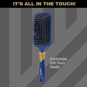 Conair Velvet Touch Hairbrush for Thick Hair, Detangler Brush with Nylon Bristles, Color May Vary, 1 Count