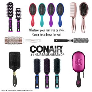 The Knot Dr. for Conair Hair Brush, Wet and Dry Detangler with Storage Case, Removes Knots and Tangles, For All Hair Types, Green