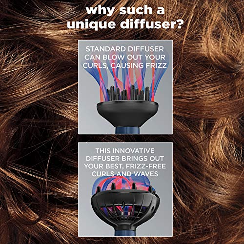 INFINITIPRO BY CONAIR Hair Dryer with Innovative Diffuser, 1875W Hair Dryer, Innovative Diffuser Enhances Curls and Waves while Reducing Frizz