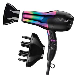 infinitipro by conair hair dryer, 1875w ion choice hair dryer – turn ions on for smooth, shiny hair and off for more fullness and volume