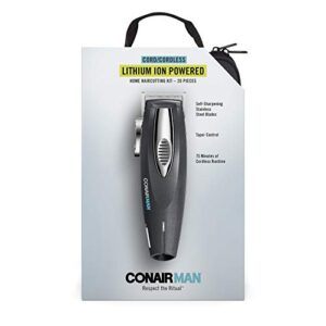 ConairMAN Cordless Lithium Ion Powered 20-piece Hair Clipper