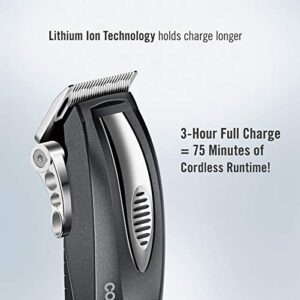 ConairMAN Cordless Lithium Ion Powered 20-piece Hair Clipper