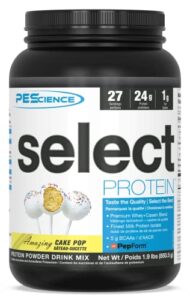 pescience select low carb protein powder, cake pop, 27 serving, keto friendly and gluten free