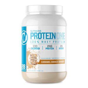 nutraone proteinone whey protein promote recovery and build muscle with a protein shake powder for men & women (caramel cookie crunch, 2 lb)