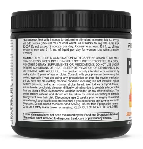 PEScience Prolific Pre Workout Powder, Sour Peach Candy, 40 Scoop, Energy Supplement with Nitric Oxide, KK Fit Signature Flavor