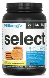 pescience select low carb protein powder, snickerdoodle, 27 serving, keto friendly and gluten free