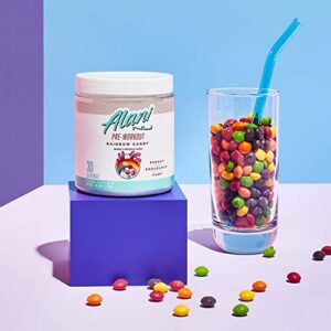 Alani Nu Pre Workout Supplement Powder for Energy, Endurance & Pump | Sugar Free | 200mg Caffeine | Formulated with Amino Acids Like L-Theanine to Prevent Crashing | Rainbow Candy, 30 Servings