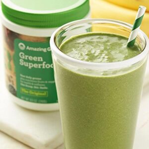 Amazing Grass Greens Blend Superfood: Super Greens Powder Smoothie Mix with Organic Spirulina, Chlorella, Beet Root Powder, Digestive Enzymes & Probiotics, Original, 60 Servings