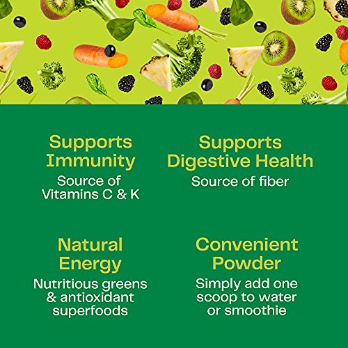 Amazing Grass Greens Blend Superfood: Super Greens Powder Smoothie Mix with Organic Spirulina, Chlorella, Beet Root Powder, Digestive Enzymes & Probiotics, Original, 60 Servings