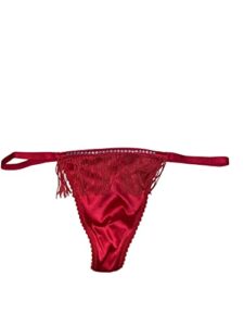 victoria’s secret very sexy fringe v-string rhinestone panty color red new (medium)