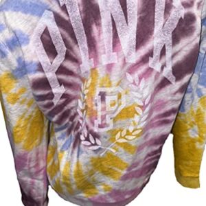 Victoria's Secret Pink Everyday Lounge Perfect Full Zip Hoodie Color Tie Dye Size Large New