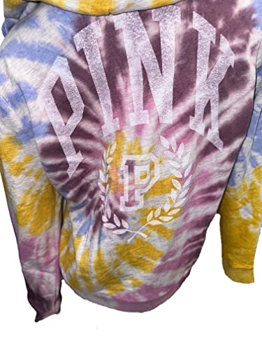 Victoria's Secret Pink Everyday Lounge Perfect Full Zip Hoodie Color Tie Dye Size Large New