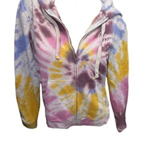 Victoria's Secret Pink Everyday Lounge Perfect Full Zip Hoodie Color Tie Dye Size Large New