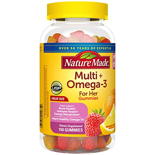 Nature Made Womens Multivitamin with Omega-3 for Daily Nutritional Support, 150 Gummies, 75 Day Supply