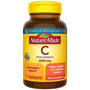 Nature Made Vitamin C 1000 mg, Dietary Supplement for Immune Support, 100 Tablets, 100 Day Supply