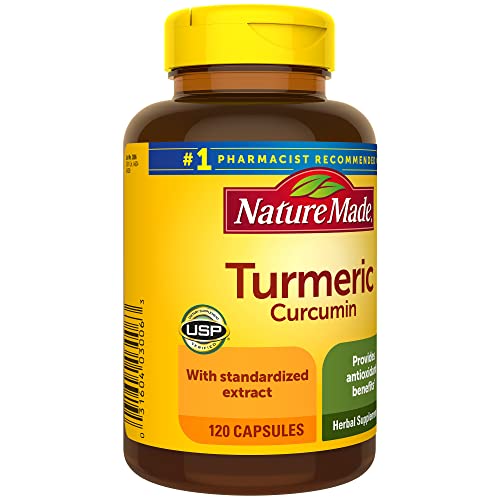 Nature Made Turmeric Curcumin 500 mg, Herbal Supplement for Antioxidant Support, 120 Capsules, 120 Day Supply